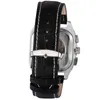 Jaragar merk mannelijke relogio square case Roman Cumeral Dial Auto Date Day ALGENDER LEDER BELT Automatische Mechanische Men039S WATC2990540