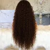 Afro lockiga peruker ombre brun peruk GLUELESS SYNTETISK SOMBONT PRIG MED BABY HAIR VÄRME RESISTANT NATURLIGA HÅR PERIGER FÖR AFRIKA Afrikanska kvinnor