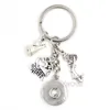 New Arrival DIY Interchangeable 18mm Snap Jewelry Cheerleader I love cheering Key Chain Bag Charm Key Ring for Sport Fans Gift