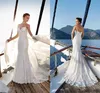 2018 Beach Mermaid Bröllopsklänningar Avtagbar Tåg Sweetheart Lace Backless Bridal Gown Wedding Dress Boho Vestidos de Novia