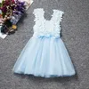 Baby bloem meisje jurk prinses kant tule tutu backless jurk formele feestjurk