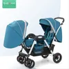 Shenma Fashion Twins Poussette/Poussette Jumeaux, Poussette Double Pliante Légère, Chariot pour Enfants Avec Deux Sièges Avant Arrière