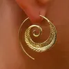 Boucles d'oreilles en spirale exagérées, personnalité, grand cercle, boucles d'oreilles en spirale pour femmes, bijoux d'oreille punk en or et argent