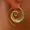 Orecchini a spirale esagerata Orecchini a spirale a cerchio grande personalità Orecchini a cerchio punk in oro e argento da donna