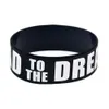 1PC Road to The Dream Silicone Wristband 1 Inch Wide Flexible And Strong Fashion Jewelry Black