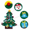 DIY vilt kerstboom met pedant ornamenten kerst geschenken deur muur opknoping xmas decoratie kinderen handmatige accessoires