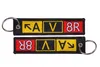 アビエイターAV8R空港タクシーサインの鍵チャイン刺繍キーフォブATV車のキーチェーン13 x 2.8cm 100ピースロット