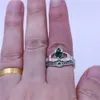 choucong 4 färger birthstone par claddagh ring 5a zircon cz vitguld fylld bröllop band bruduppsättningar ring för kvinnor män