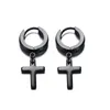 boucles d'oreilles clous croix noires