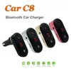 Modulateur transmetteur FM sans fil Bluetooth AUX chargeur de voiture mains libres Kit de voiture mise à niveau vers C8 Music Mini lecteur MP3 SD USB LCD + boîte de vente au détail