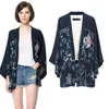 Phoenix Baskı Kimono Yarasa Kollu Hırka Lady Kimono Ceket Kadınlar Cape Giyim