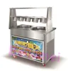 BEIJAMEI 110/220 V thaïlande double poêle ronde frite crème glacée rouleau machine simple compresseur friture machine à crème glacée