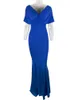 Goedkoop Off The Shoulder Mermaid Avondjurken Lange Prom Dress 2020 Korte Mouwen Feestjurken Gratis Verzending