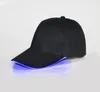 LED 가벼운 모자 글로우 모자 성인용 야구 모자에 대 한 검은 원단 선택 조정 크기에 대 한 빛나는 7 색 크리스마스 파티