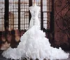 Cristais de luxo sereia vestidos de casamento caro vestido de noiva de noiva robe de mariage vestido de noiva curto personalizar vestidos de casamento