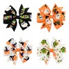 24 st semester band bow alligator halloween bowknot hårklipp för barn halloween hårtillbehör hårnålar grosgrain spöke pi8348498