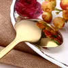 黄金の茶スプーンのステンレス鋼のミニゴールドコーヒースプーンミルクティー小さな食器テーブルウェアキッチンダイニングツールLX0090