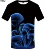 Kyku merk paddestoel shirt zwarte kleding korte mouwen grappige t-shirts 3d print t-shirt mannen 2018 zomer mode kleding nieuw