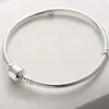 Pulsera con dijes de plata de ley 925 de diseño clásico, cadena de 3mm para pulseras con dijes, caja de regalo de joyería para mujeres men1120769