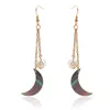 Dangle Chandelier Sea Natural Sea Shell Style Moon Orecchini a goccia per le donne Fashion Ball Beaks Tassel Tassel Boho Orecchini Femme Gioielli europei B1272