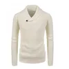 Tröjor Moomphya Cowl Neck Sticked Men tröja Pullover Män långärmad vintertröja Sueter Hombre Stylish Slim Man Pull Homme