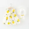A roupa do bebê meninas ananas tanque floral colete impresso vestido crianças vestidos de crianças de verão roupas boutique conjunto da menina roupas saias