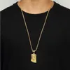 Moda męska Jezus Piece Naszyjniki Design do mikro rocka hip hop złota biżuteria 75 cm długie łańcuchy mężczyźni Naszyjnik