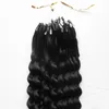 Extensions de cheveux en boucle de micro-boucle 10 "-26" Brésilien Curly Curly Micro Loop Extensions de cheveux humains 100g Micro Perle Extensions de cheveux humains