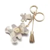 IPARAM NIEUWE FashionKey -keten Accessoires Tassel Key Ring PU Leerbeerpatroon CAR Keychain Sieradentas Charm3299472