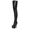 Kolnoo Hot Sale Women Ladies Handmade High Heel Long Boots Sexy Platform Strap Club Round-toe Large Size Party Dance Thigh-high Boots A029