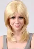Perruques de cheveux de longueur d'épaule blond clair d'or perruques moyennes de la femme synthétique