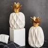 Nordic Creative Ceramic Symulacja Posąg ananasa Home Decor Crafts Room Decoration Obiekty Porcelanowa figurka ananasa