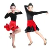 Kızlar Latin Dans Elbise Tops + Etek Balo Salonu Dans Elbise Çocuklar Için Giyim Çocuk Tango Samba Kostümleri Sahne Performansı