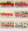 50PCS DHL Gratis 245cm Bröllopsdekoration Konstgjord Fake Silk Rose Flower Vine Hängande Garland Bröllop Hem Dekorativa Blommor Kransar