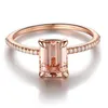 Fashion Rose Gold Diamond Ring For Women Luxury Original Round Ring Jewelry Lady Engagement Gem Stone King Jewelry Gift