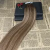 Fita de cabelo humano 100% em extensões Balayage Fita destacada em extensões de cabelo Remy Omber Extensões de cabelo brasileiro 100 g/40 pçs