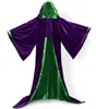 Långa ärmar sammet huva kappa huva sammet kappa gotiska wicca mantel medeltida trolldom larp cape hooded vampire cape halloween315l