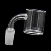 Clavo de cuarzo de cuello corto de 30 mm XXL 2 mm de espesor con cubo sin hogar de 10 mm 14 mm Banger de borde biselado para pipas de agua de vidrio Hookahs