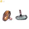 CSJA Anillos de cobre antiguos para mujer Joyería de dedo vintage Forma de huevo Cuenta de piedra natural Alambre envuelto Árbol de la vida Fiesta ajustable5671474