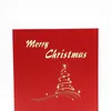 Carte regalo di buon Natale 3D Xmas Tree Laser Pop Up Biglietto d'auguri pieghevole per Navidad Natal Capodanno Carte di bomboniere