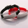 Män Kvinnor Lovers Cool Rostfritt Stål Tag Glöd Silikon Armband 20st Partihandel