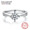 Yhamni Yhamni 925 스털링 실버 보석 세트 6mm 1 CT CZ Diamant Necklace Earrings 세트 신부 보석 세트 여성 TZP0179892388