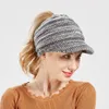 2018 neue Frauen Hut Winter Pferdeschwanz Dame Hut Winter Warme Stricken Häkeln Mode Baseball Hut 10 Farbe TO743