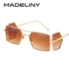 MADELINY Mode Frauen Quadrat Sonnenbrille Marke Design Metall Rahmen Persönlichkeit 2018 Neue Schwarz Gelb Brillen Oculos MA272