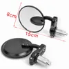 2019 Motorcycle 7/8" HandleBar 3" Round End Mirror Motorcycle rearview mirror Cafe Racer Bobber Clubman Black DHL UPS Free Shipping