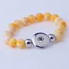 18mm snap button Natural Stone Beads bracelet and bangles fit ginger snap jewelry diy making