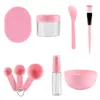 9 in 1 Cosmetic Beauty Makeup Set Facial Mask Brush Bowl Refillable Bottles Face Clean Sponge Makeup Tool Kit