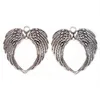 10 sztuk stop Angel Wings Heart Charms antyczne srebro Charms wisiorek na naszyjnik komponenty do wyrobu biżuterii 66x69mm