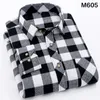 Mens plaid flannel skjorta mode casual långärmad tröja mjuk komfort smal passform stilar nya man kläder