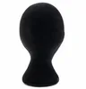 28cmの高さの女性の泡マネキンマネキンヘッドモデルヘッドモールドかつら髪のメガネ帽子陳列台黒